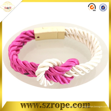 Europe fashion bracelet with braided rope and buckle magnet